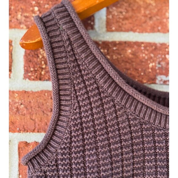 Quince Organic Cotton Knit Sweater Vest Brown Size S - Picture 9 of 9